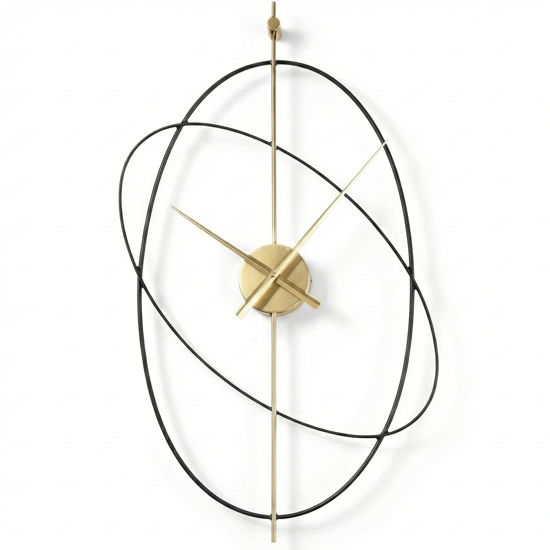 Horloge Murale en Métal - Structure Elliptique Intercalée